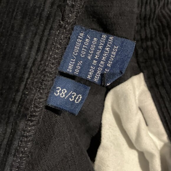 Polo Ralph Lauren Corduroy Pants Mens 38 Black Hammond Pleated - Picture 13 of 13